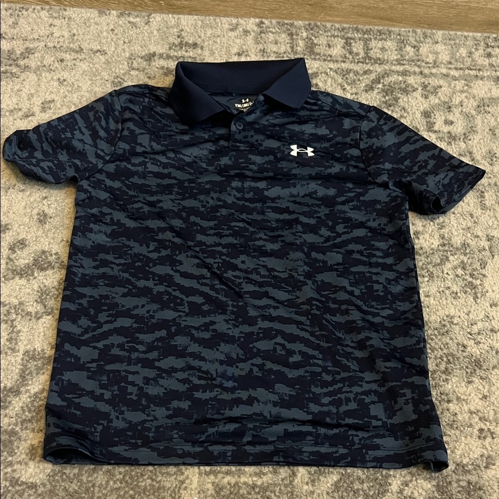 Under Armour Kids' Blue Camo Polo Shirt